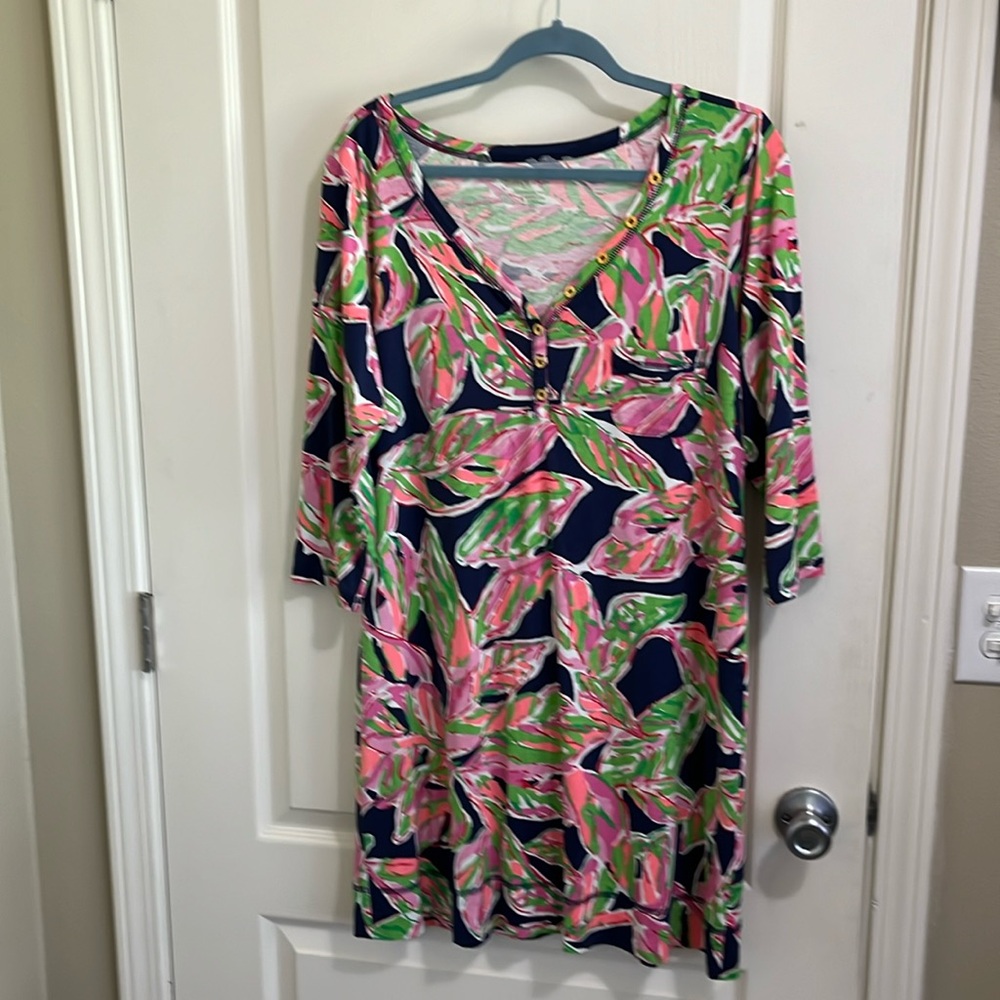 Lilly Pulitzer xl puma cotton long sleeve dress